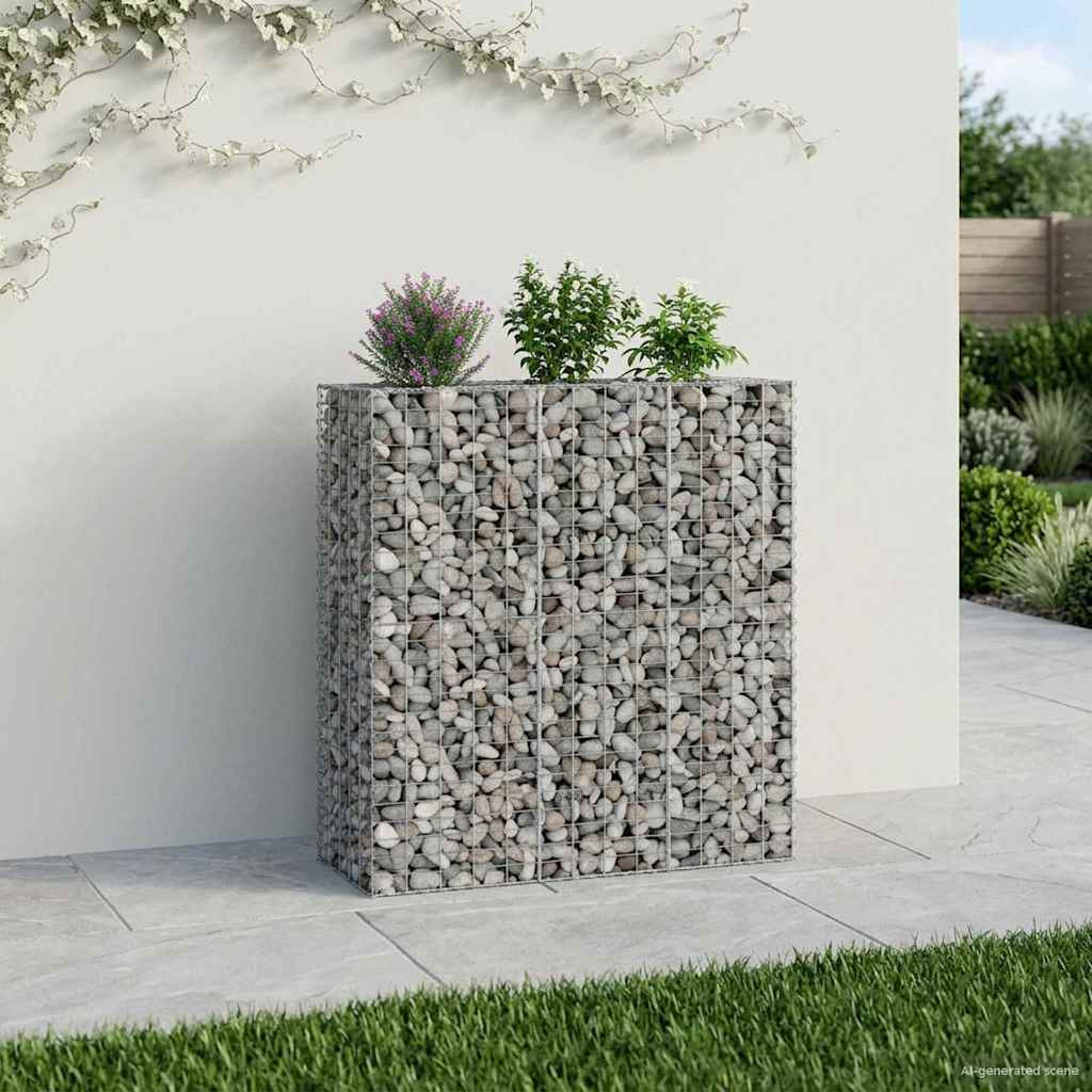 vidaXL Gabionen Hochbeet 2 pcs Silber 130 x 50 x 150 cm