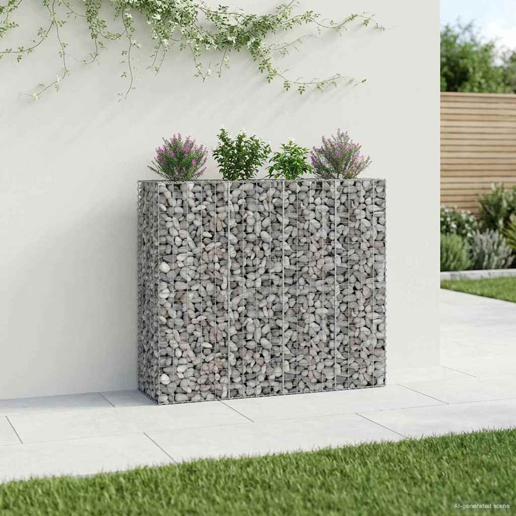 vidaXL Gabionen Hochbeet 2 pcs Silber 170 x 50 x 150 cm