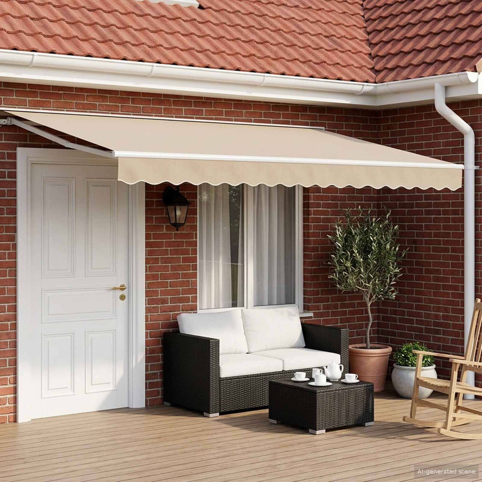 vidaXL Elektrische ausziehbare Markise Beige 5 x 3,5 m