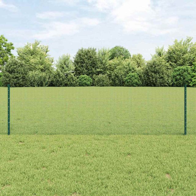 vidaXL Geschweißter Drahtzaun mit Pfosten 10 x 0,6 m Grün Netz