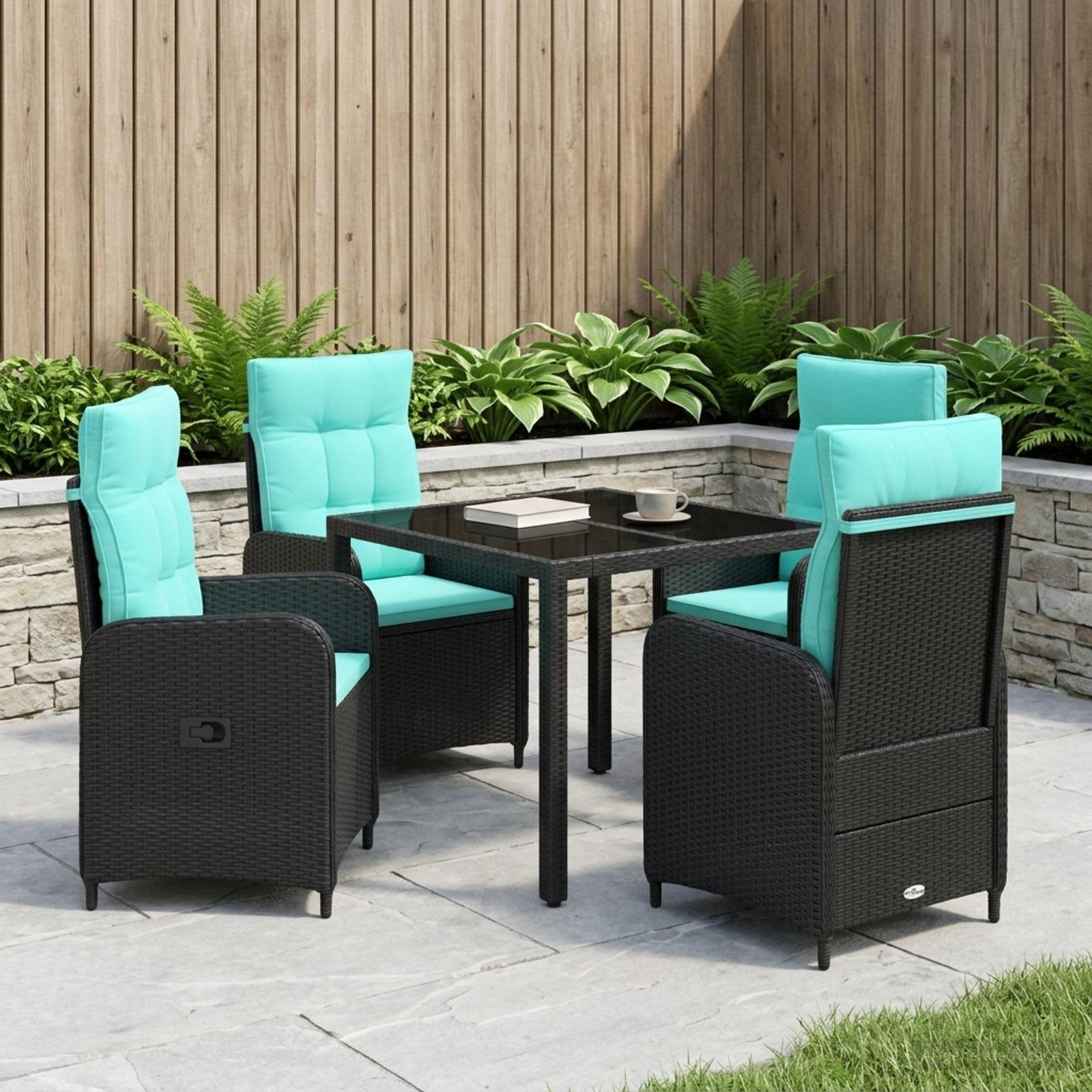 vidaXL Outdoortisch-Set 5 pcs Poly-Rattan