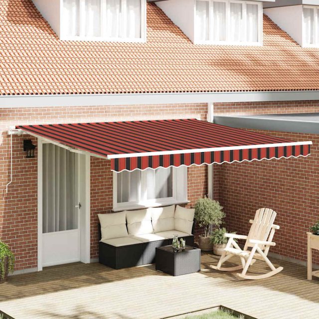 vidaXL Einziehbare Markise Orange und Braun 400 x 300 cm