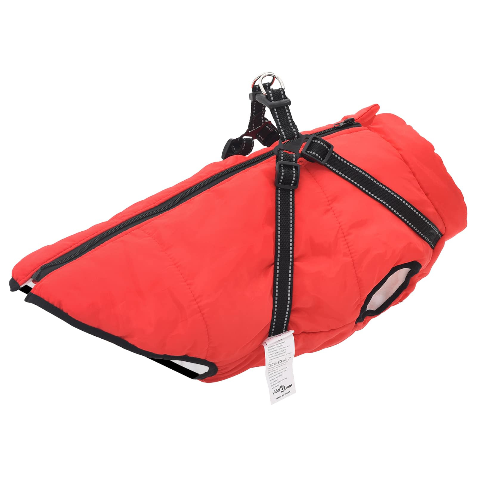 vidaXL Hundemantel Rot L48 Fleece und Polyester