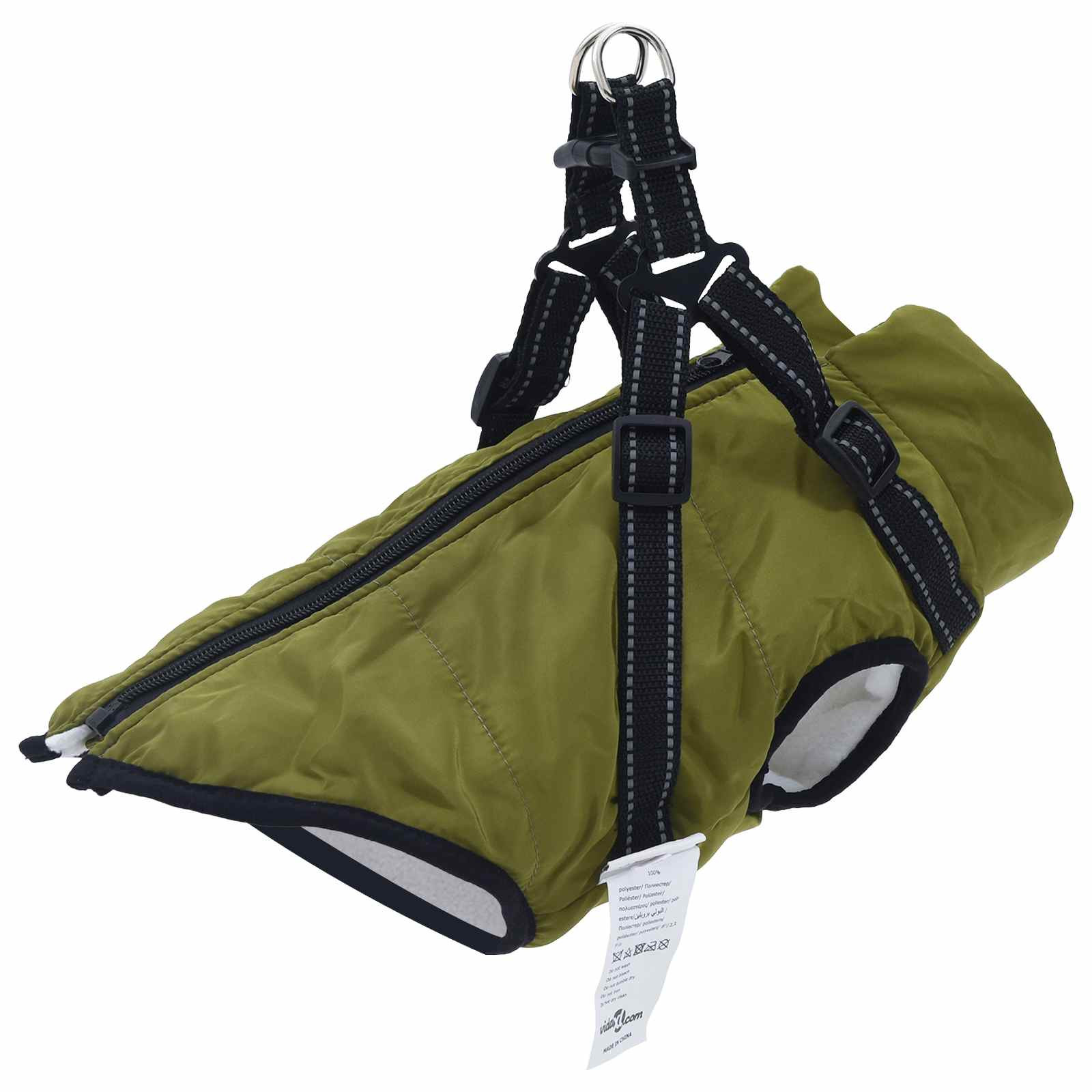 vidaXL Hundemantel Olivegrün L32 Fleece und Polyester