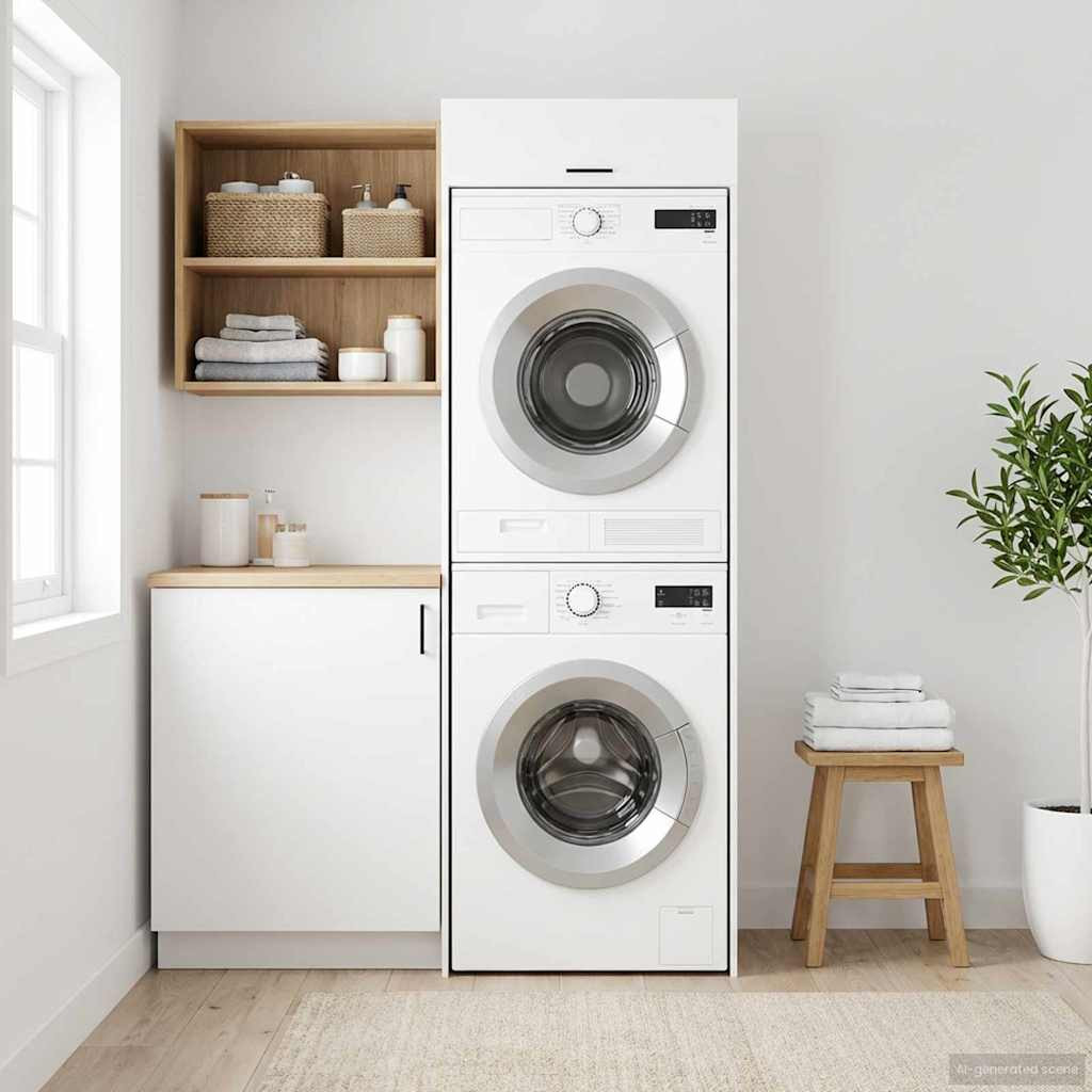 vidaXL Waschmaschinen-Schrank Weiß 67,5 x 68 x 200 cm Holzwerkstoff