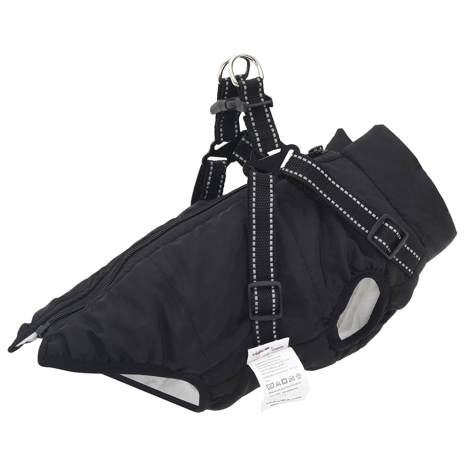 vidaXL Hundemantel Schwarz L24 Fleece und Polyester