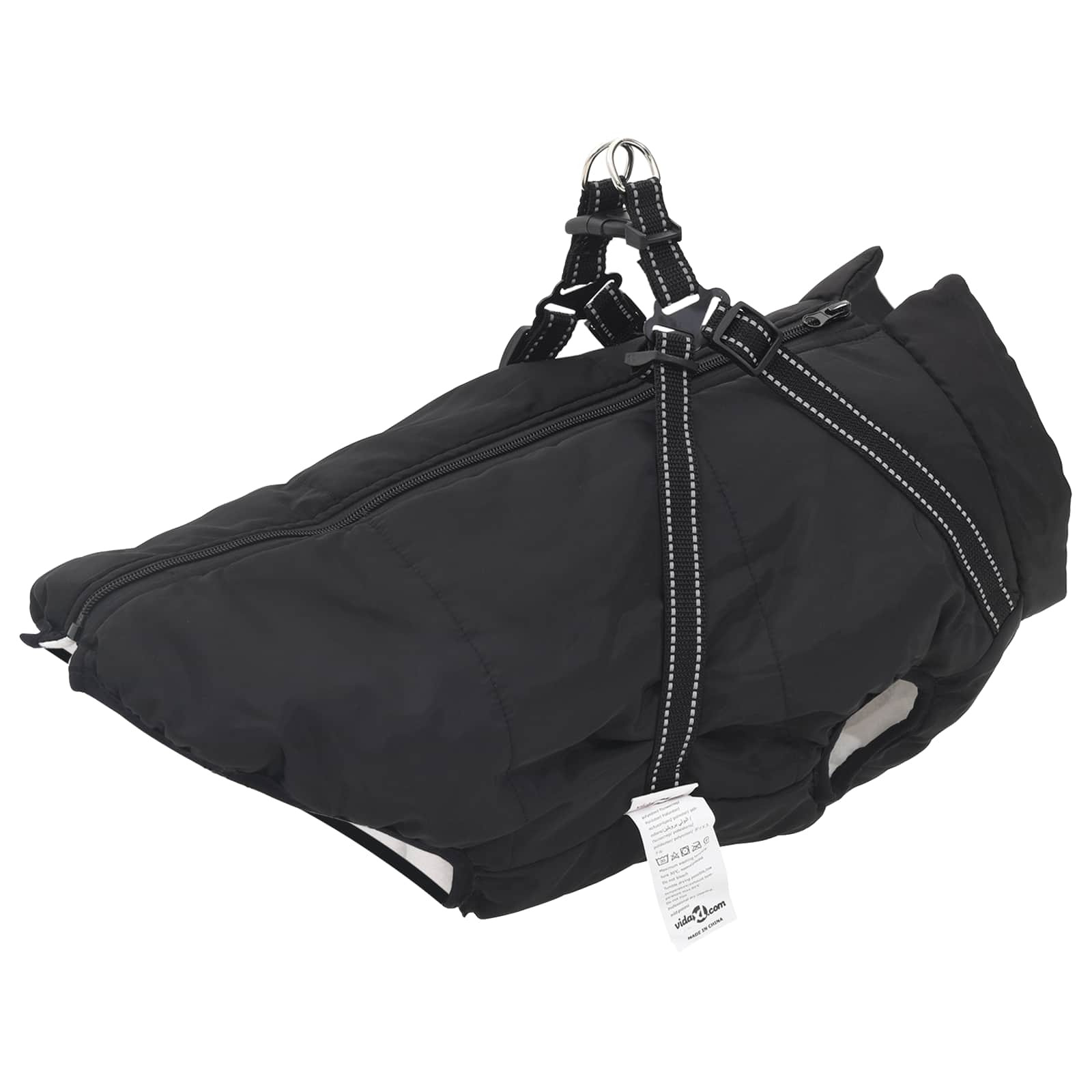 vidaXL Hundemantel Schwarz L44 Fleece und Polyester