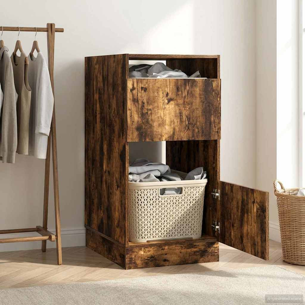 vidaXL Wäscheschrank mit Speicher Geräucherte Eiche Holzwerkstoff
