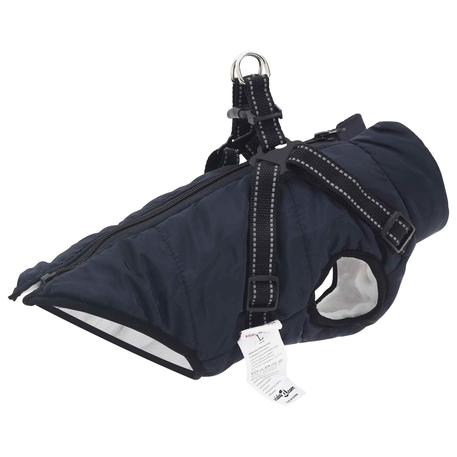 vidaXL Hundemantel Marineblau L36 Fleece und Polyester