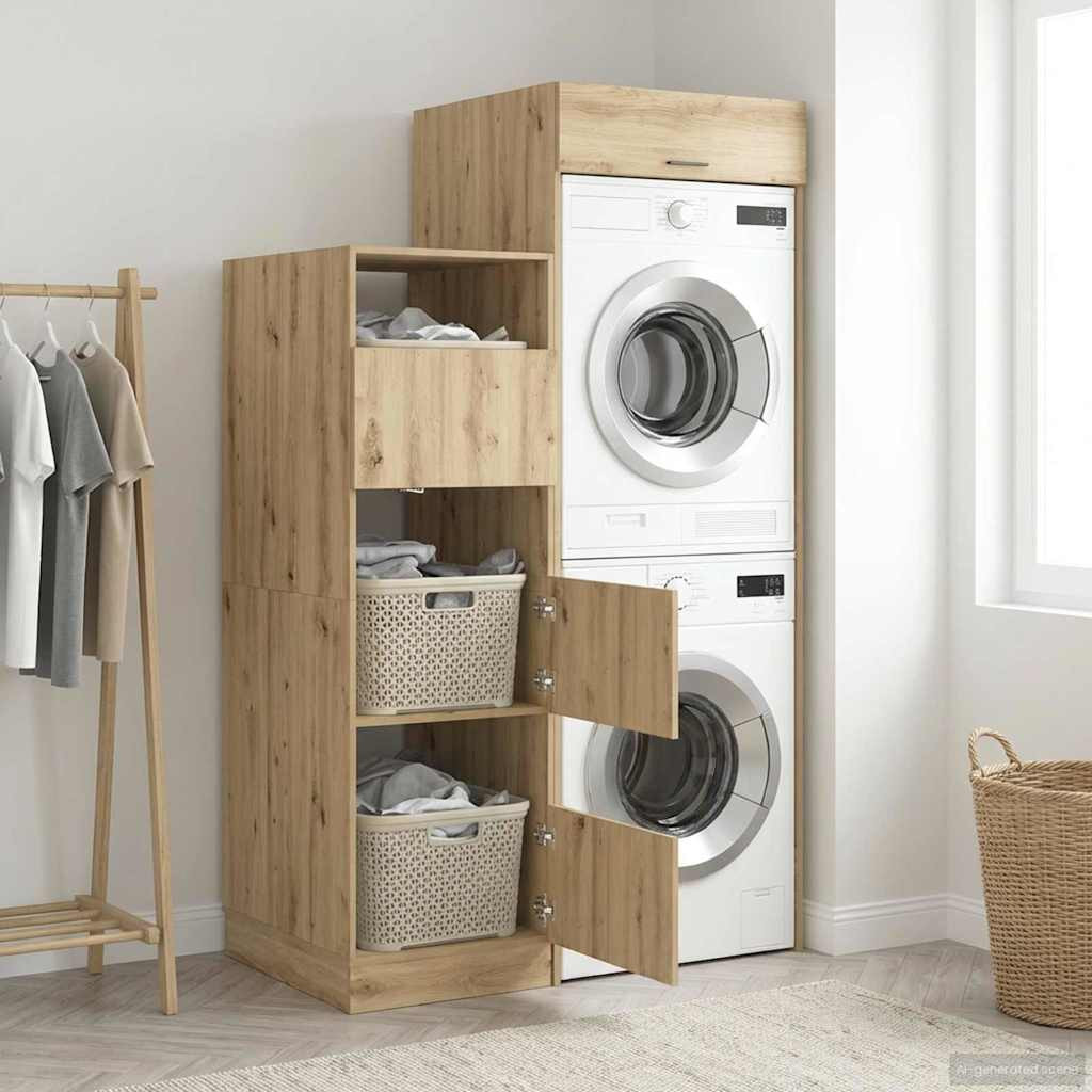 vidaXL Wäscheschrank-Set 2 Stk. Artisan-Eiche Holzwerkstoff