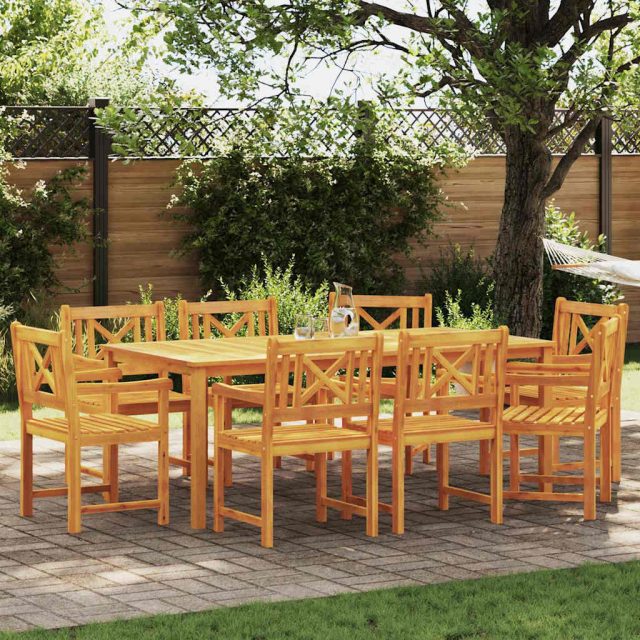 vidaXL Gartenstühle 8 pcs Natur Massives Akazienholz