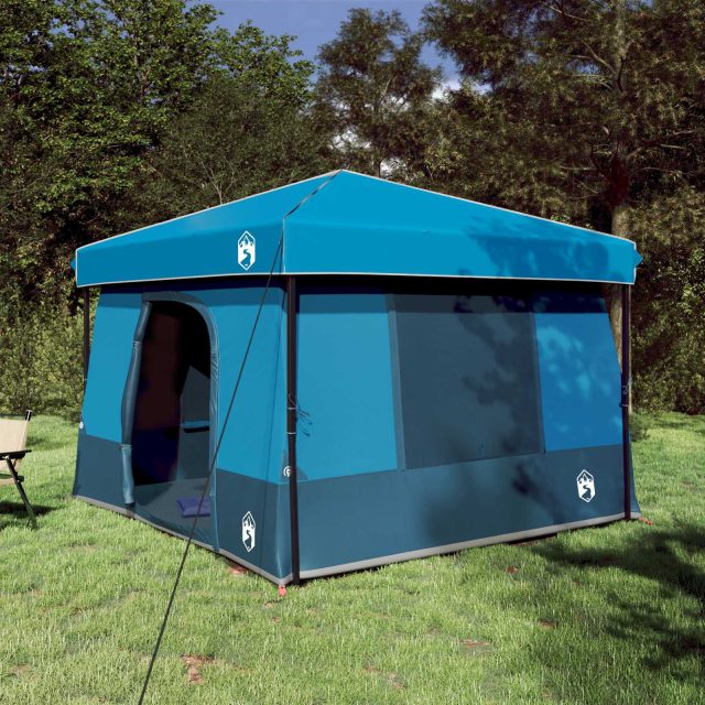vidaXL Camping-Zelt-Set mit Dach 2 pcs Blau Taffeta und Stoff