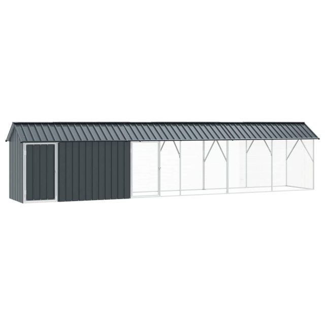 vidaXL Vogelkäfig Anthrazit 630 x 103 x 142 cm Verzinkter Stahl