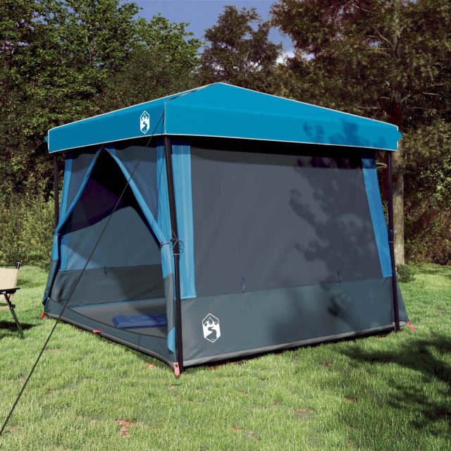 vidaXL Camping-Zelt-Set mit Dach 2 pcs Blau Taffeta und Stoff