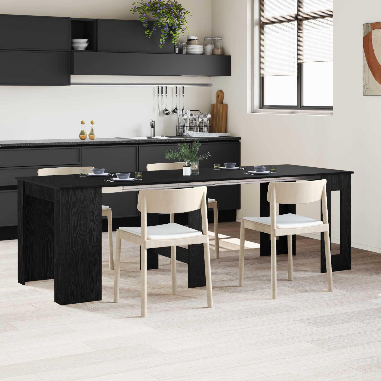 vidaXL Esstisch 240 x 85 x 75 cm Holzwerkstoff Schwarze Eiche