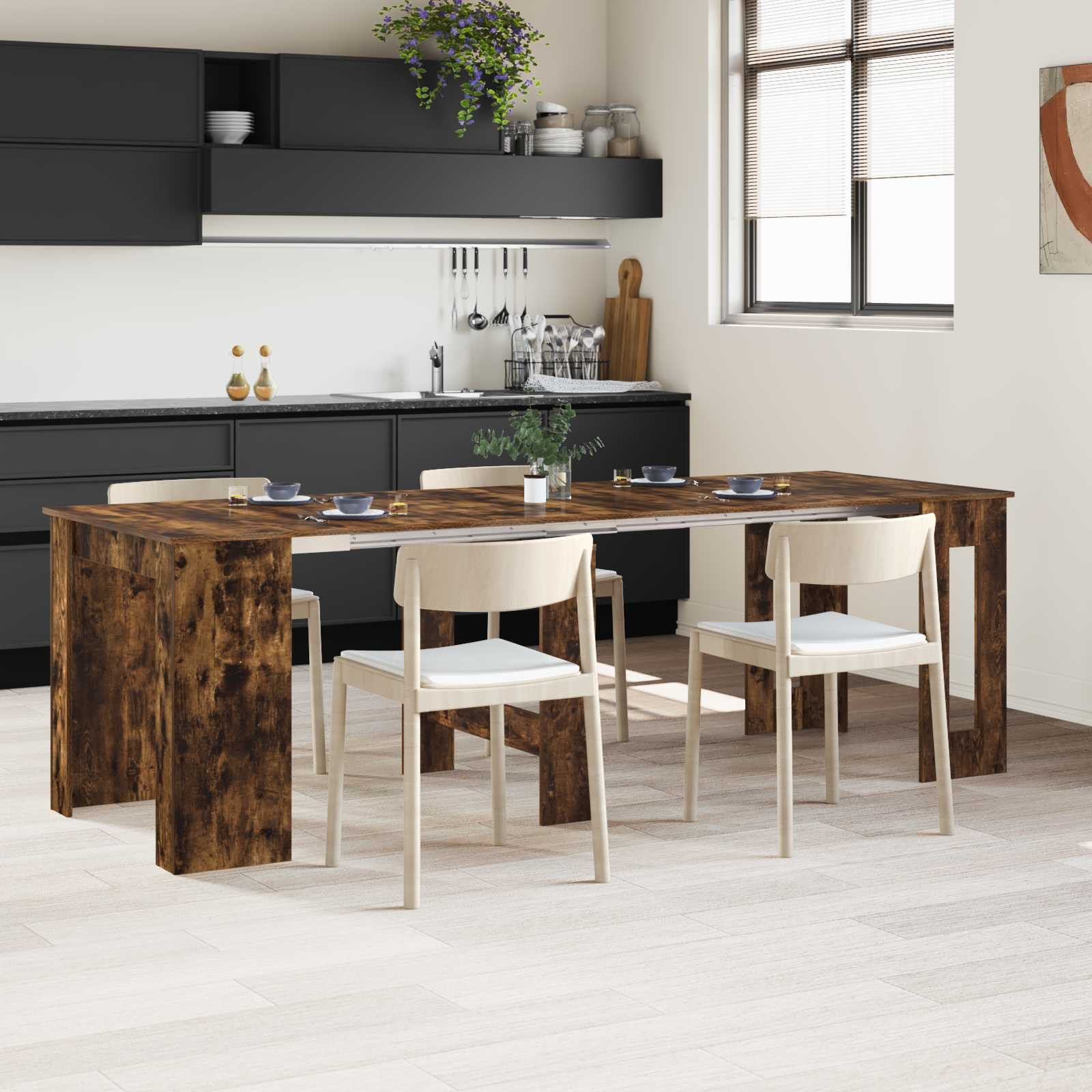 vidaXL Esstisch 240 x 85 x 75 cm Holzwerkstoff Geräucherte Eiche