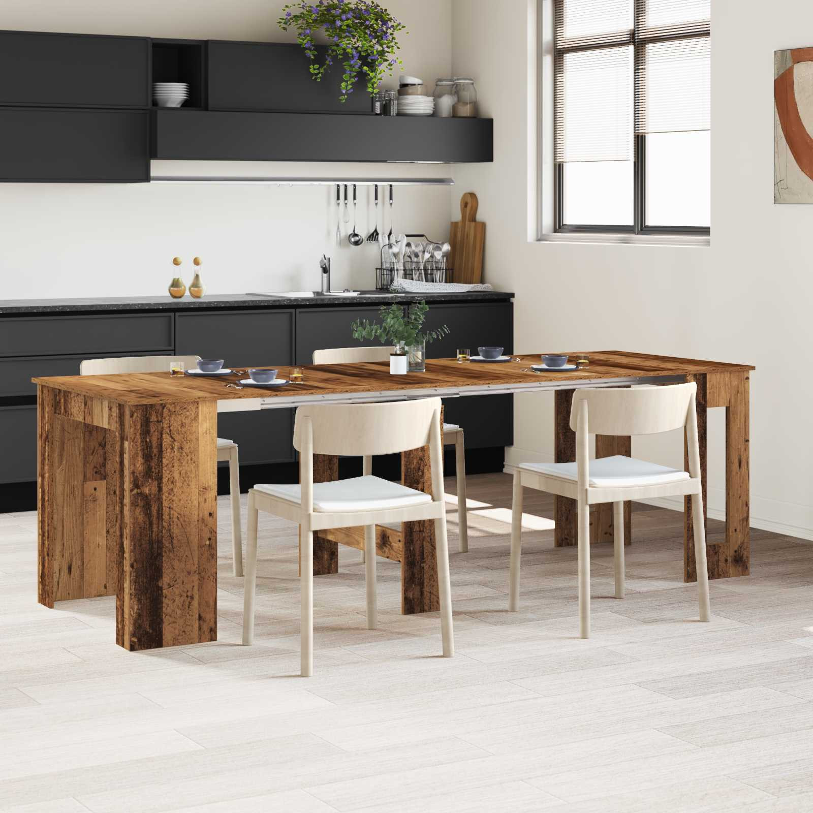 vidaXL Esstisch 240 x 85 x 75 cm Holzwerkstoff Altholz Rechtwinklig