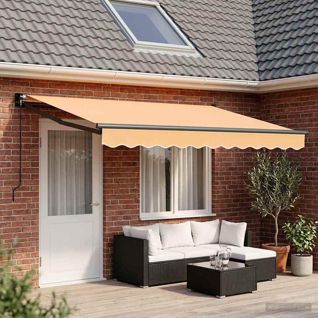 vidaXL Ausziehbare Markise Sand 4 x 2 m 100% Polyester und Aluminium