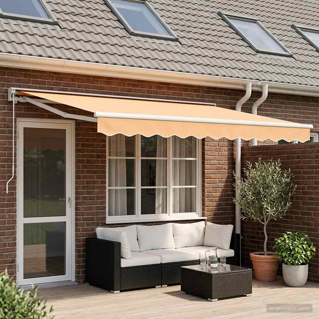 vidaXL Einziehbare Markise Sand 4 x 2 m Polyester und Aluminium