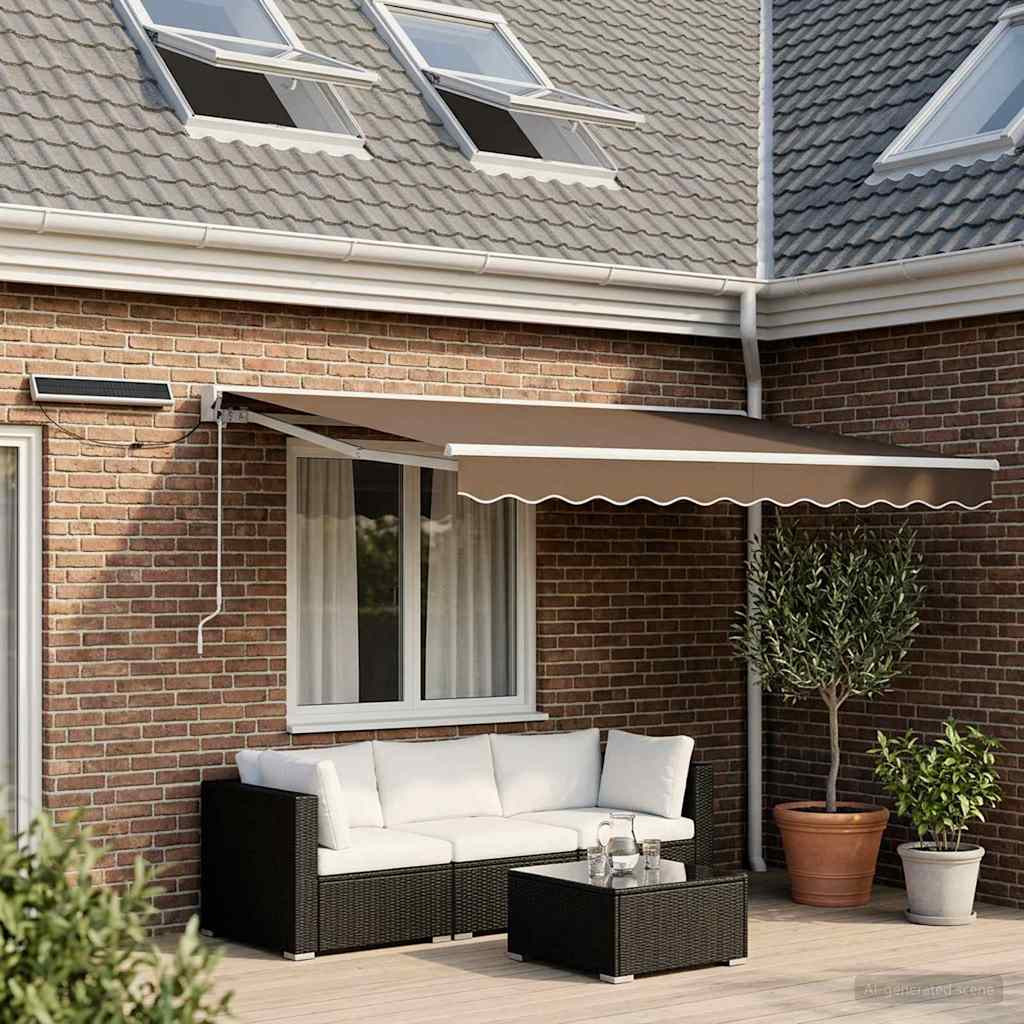 vidaXL Elektrische ausziehbare Markise Taupe 3,5 x 2,5 m