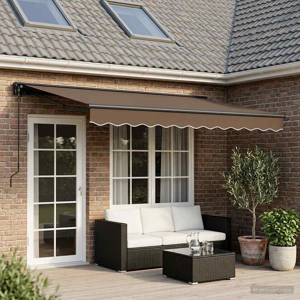 vidaXL Manuell einziehbare Markise Taupe 4 x 2 m