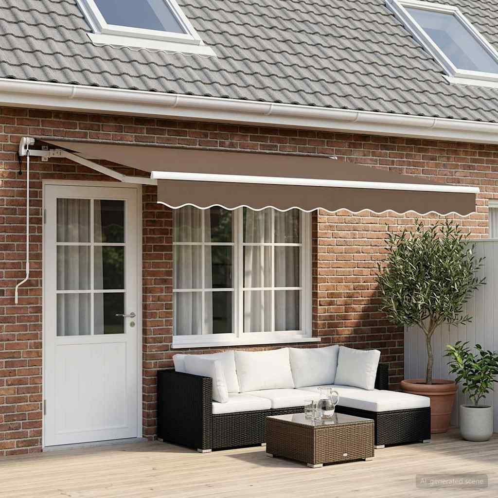 vidaXL Ausziehbare Markise Taupe 4 x 3 m Stoff und Aluminium