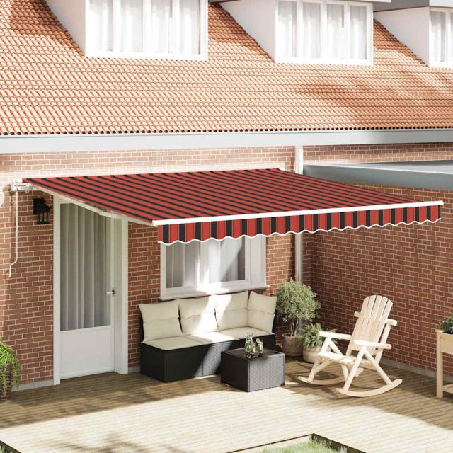 vidaXL Einziehbare Markise Orange und Braun 400 x 300 cm