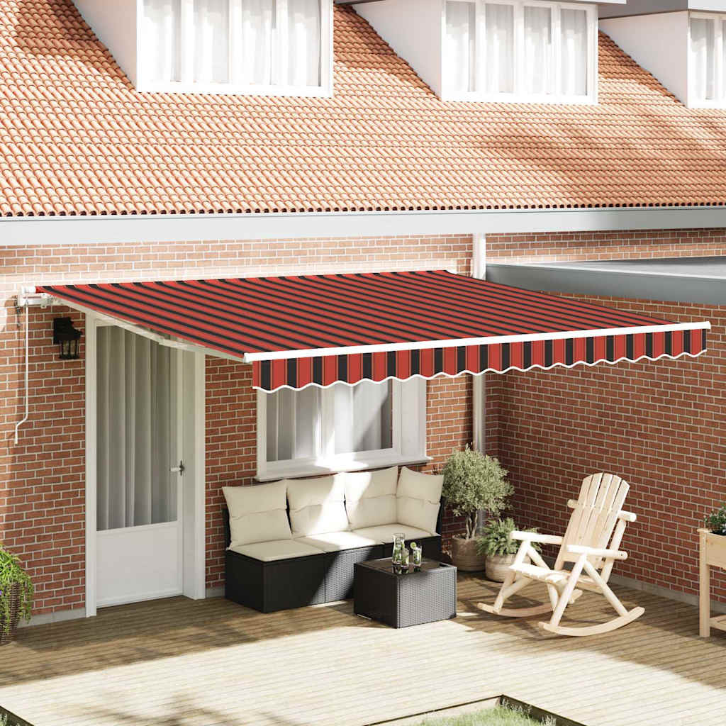 vidaXL Einziehbare Markise Orange und Braun 400 x 300 cm