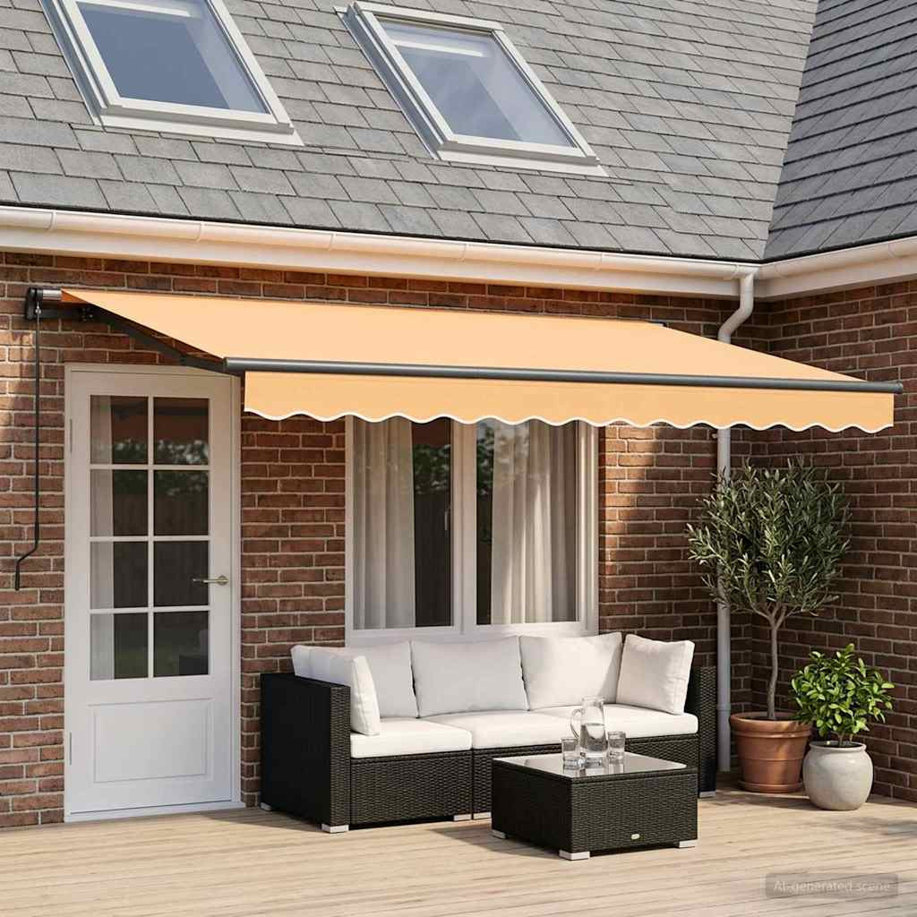vidaXL Ausziehbare Markise Sand 400 x 300 cm Polyester und Aluminium