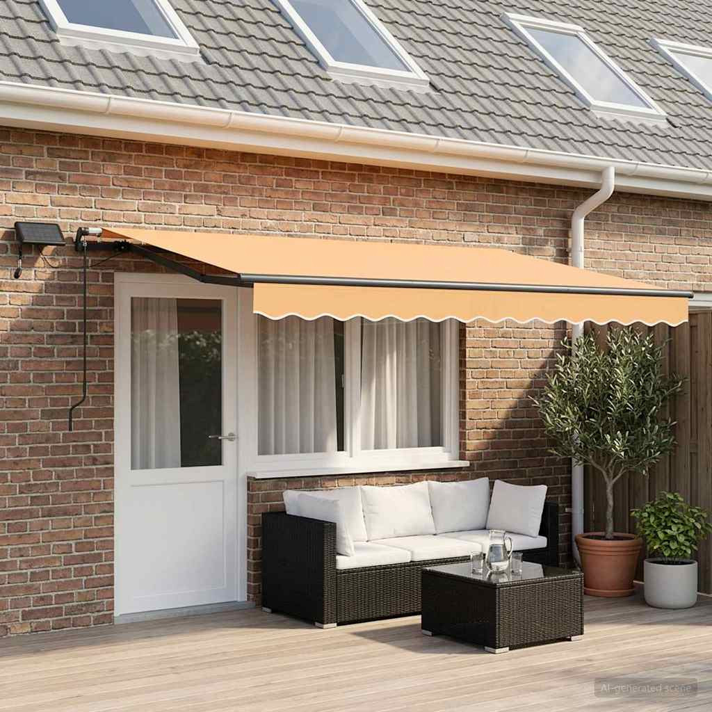 vidaXL Ausziehbare Markise Sand 400 x 300 cm Stoff und Aluminium