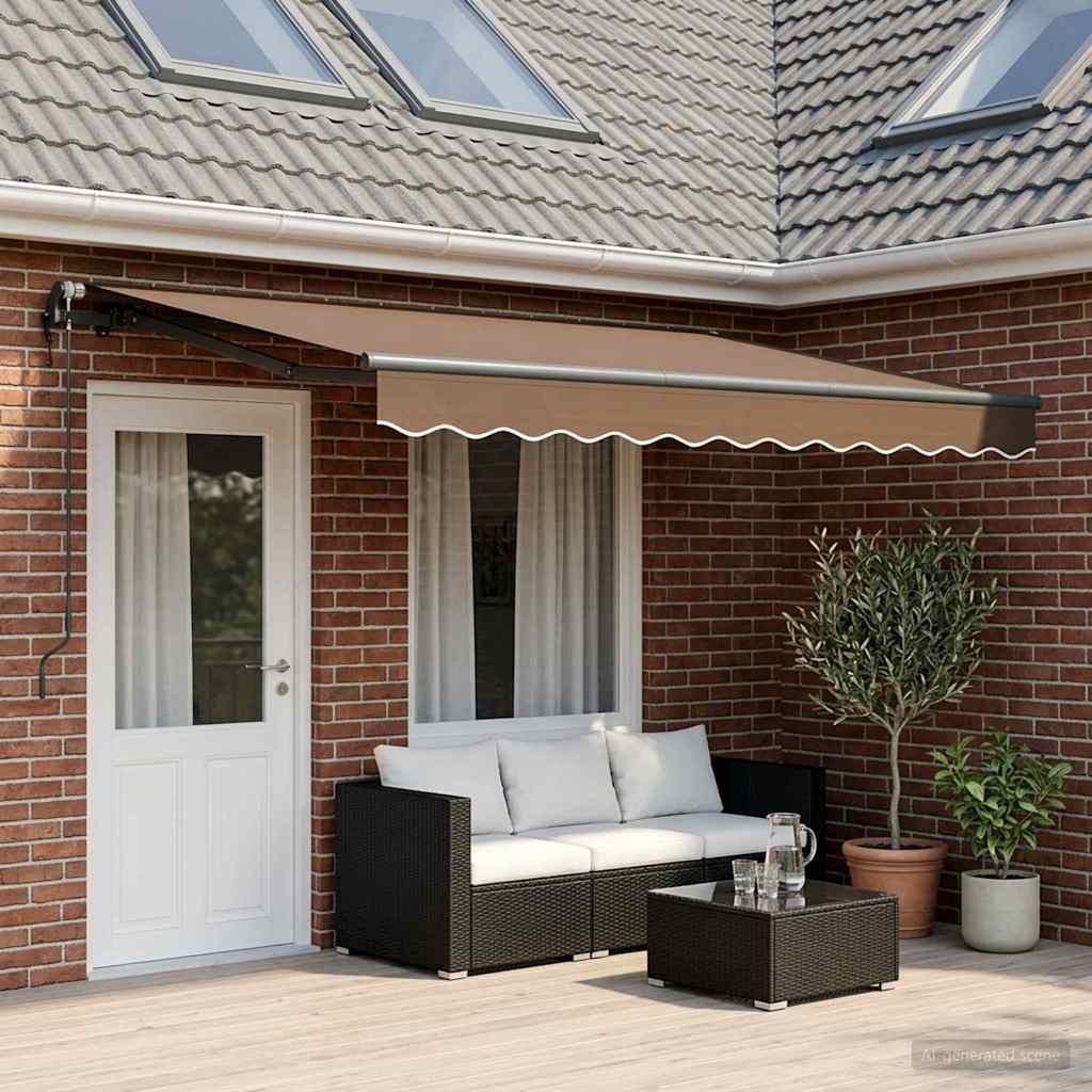 vidaXL Ausziehbare Markise Taupe 400 x 300 cm Stoff und Aluminium