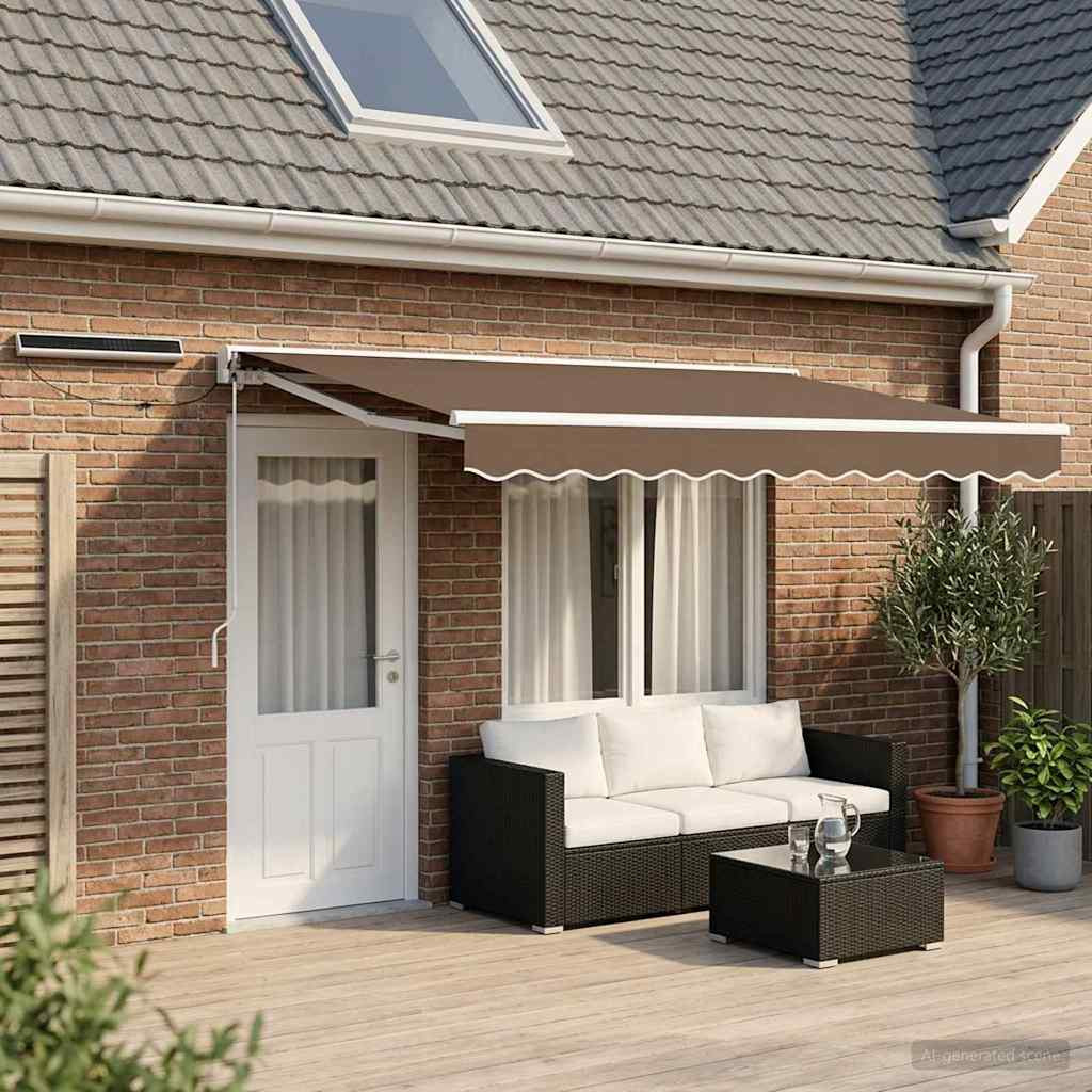 vidaXL Elektrische ausziehbare Markise Taupe 4 x 2 m