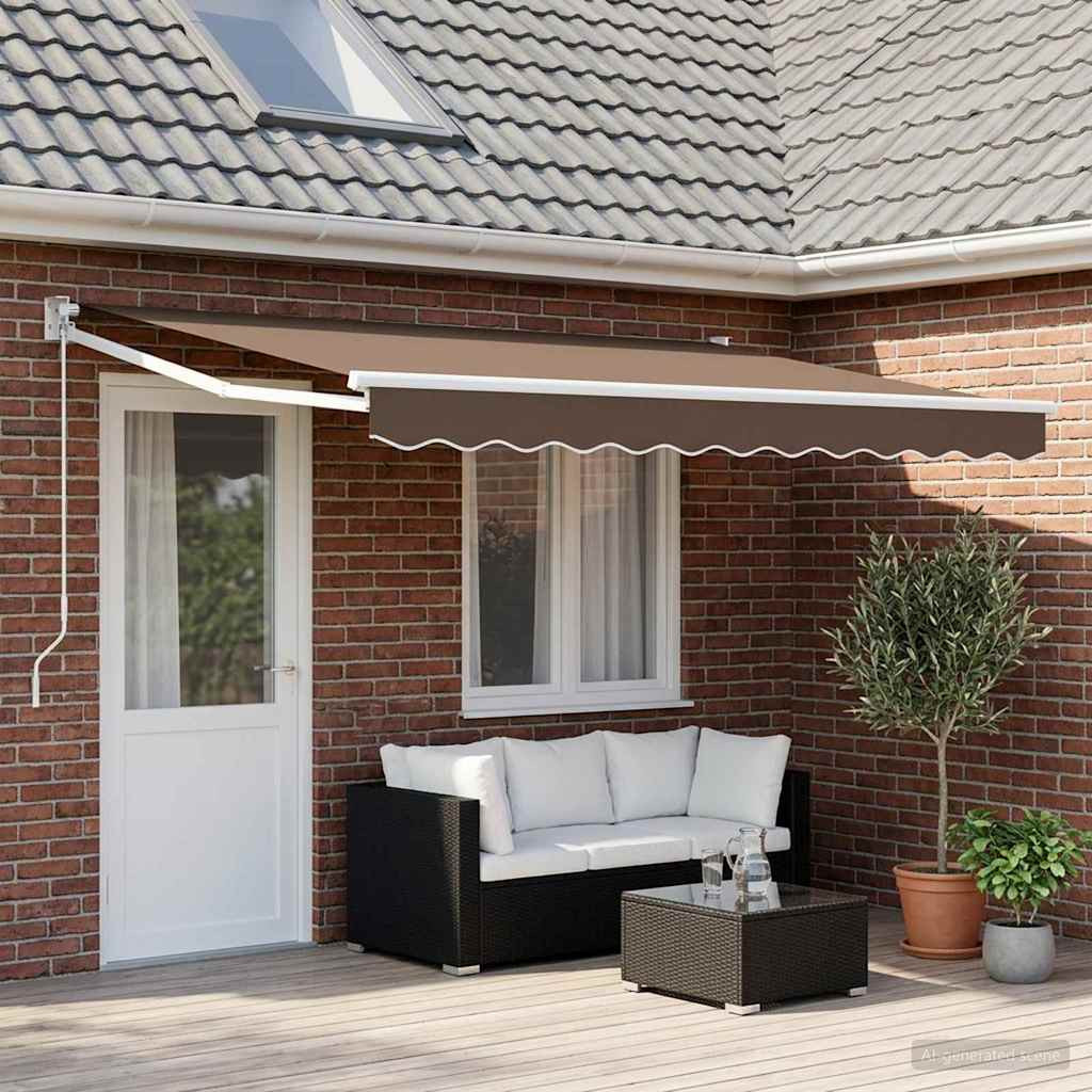 vidaXL Ausziehbare Markise Taupe 4 x 3 m 100% Polyester und Aluminium