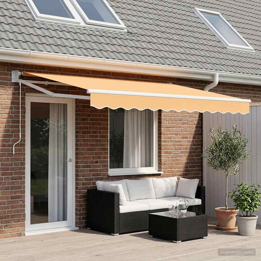 vidaXL Ausziehbare Markise Sand 4 x 3 m Polyester und Metall