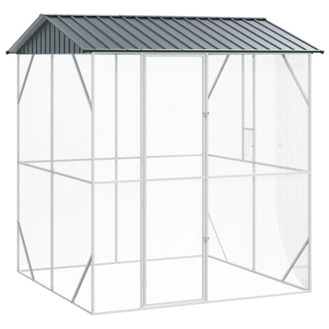 vidaXL Vogelkäfig Anthrazit 215 x 208 x 247 cm Verzinkter Stahl