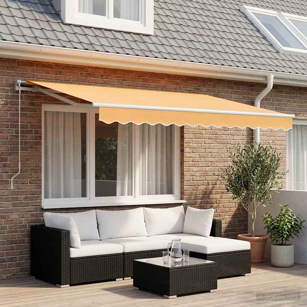 vidaXL Ausziehbare Markise Sand 3 x 2,5 m Polyester und Aluminium