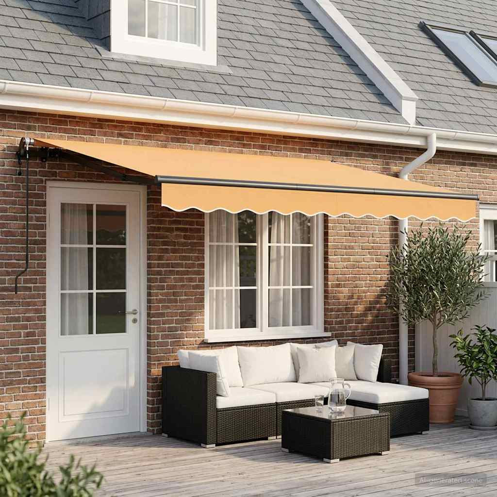 vidaXL Ausziehbare Markise Sand 450 x 350 cm Stoff und Aluminium
