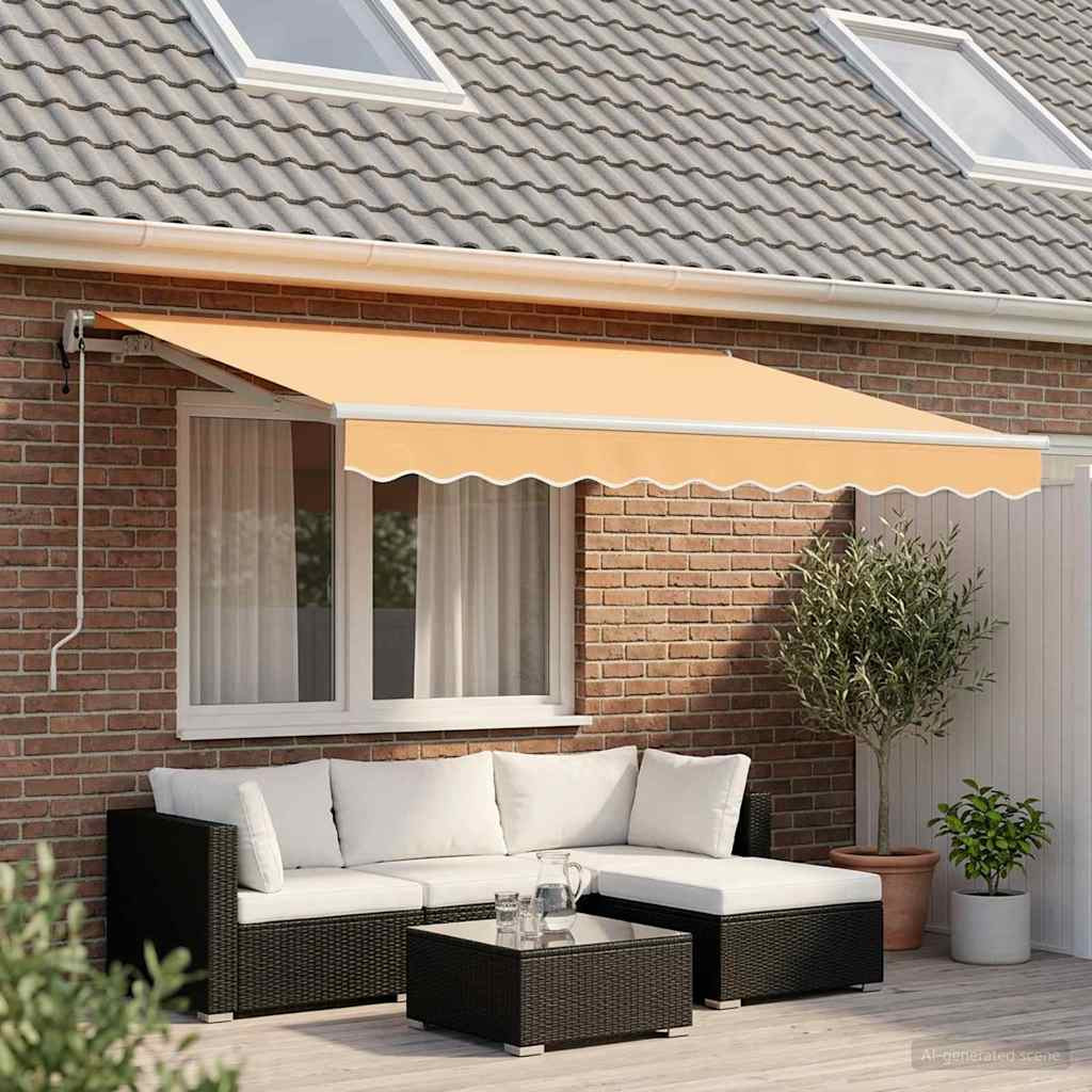 vidaXL Ausziehbare Markise Sand 300 x 250 cm Stoff und Aluminium