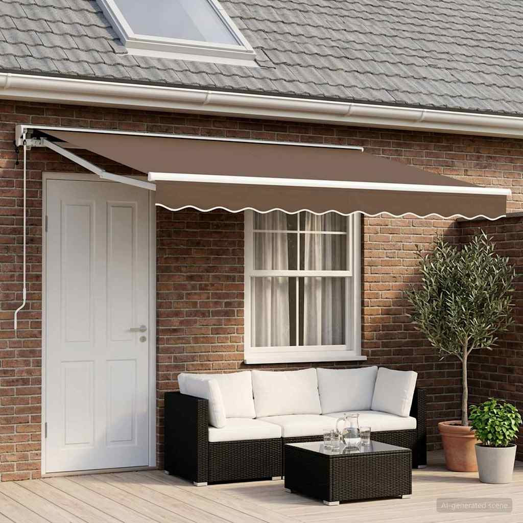 vidaXL Elektrische ausziehbare Markise Taupe 4,5 x 3,5 m