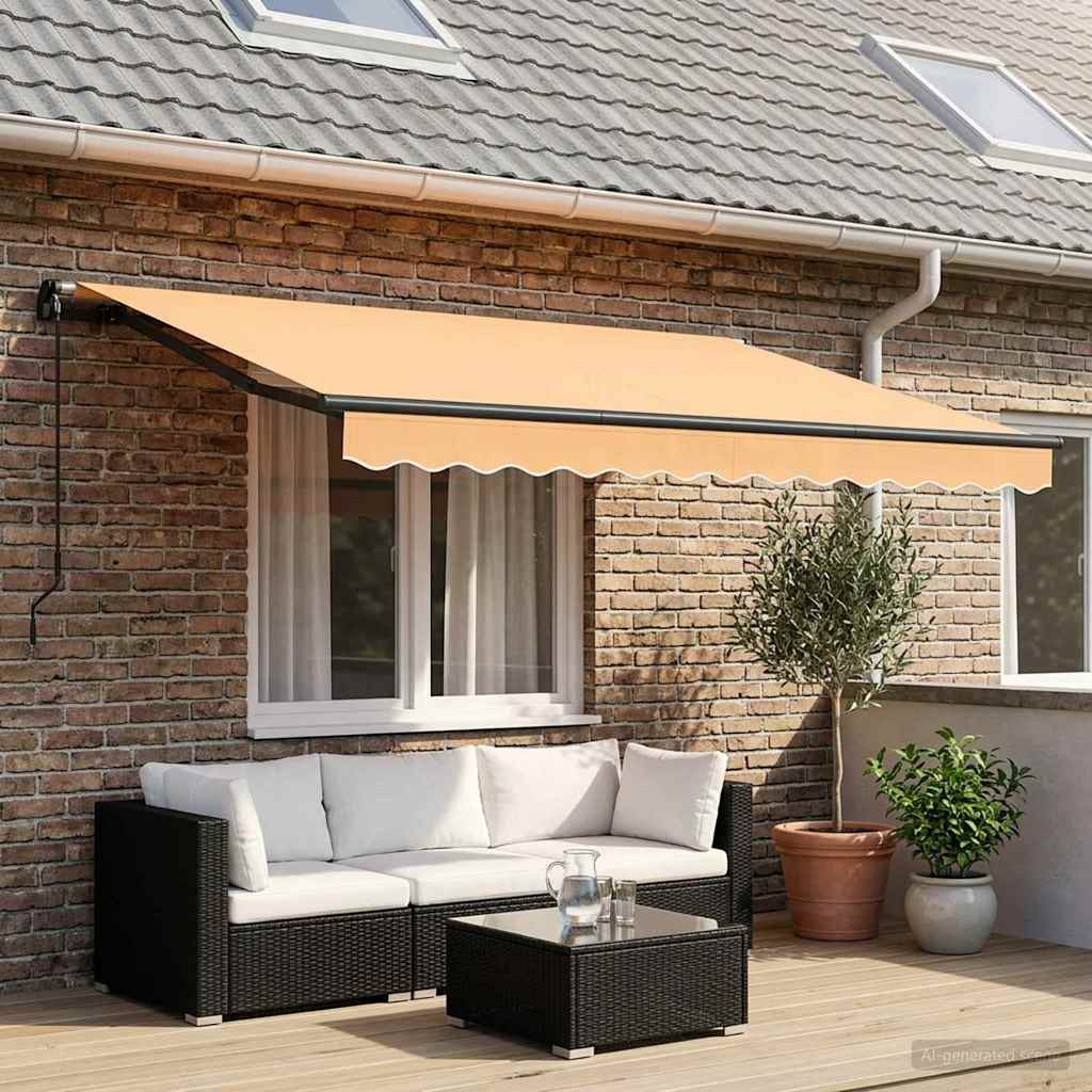 vidaXL Einziehbare Markise Sand 2,5 x 2 m Stoff