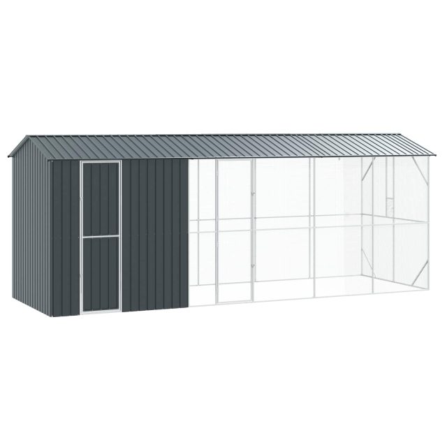 vidaXL Vogelkäfig Anthrazit 645 x 208 x 247 cm Verzinkter Stahl