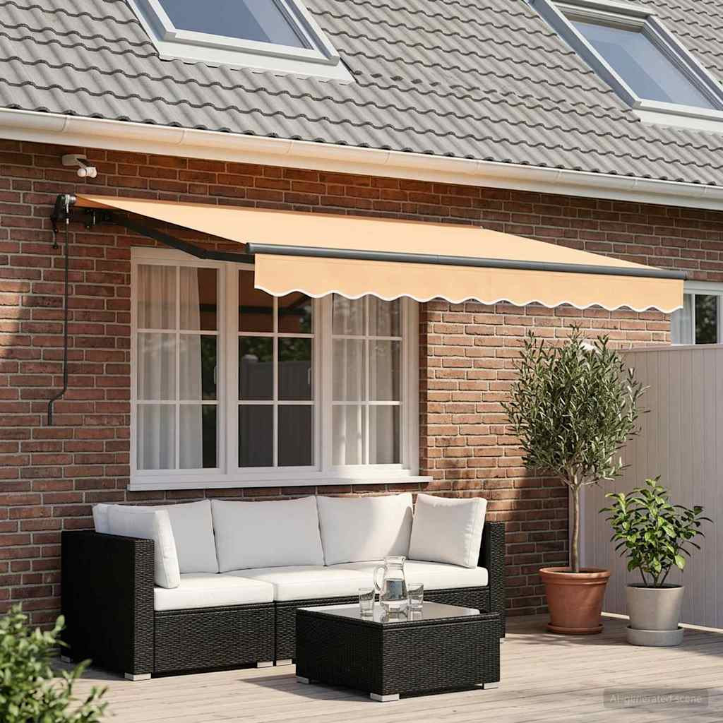 vidaXL Ausziehbare Markise Sand 300 x 250 cm Polyester