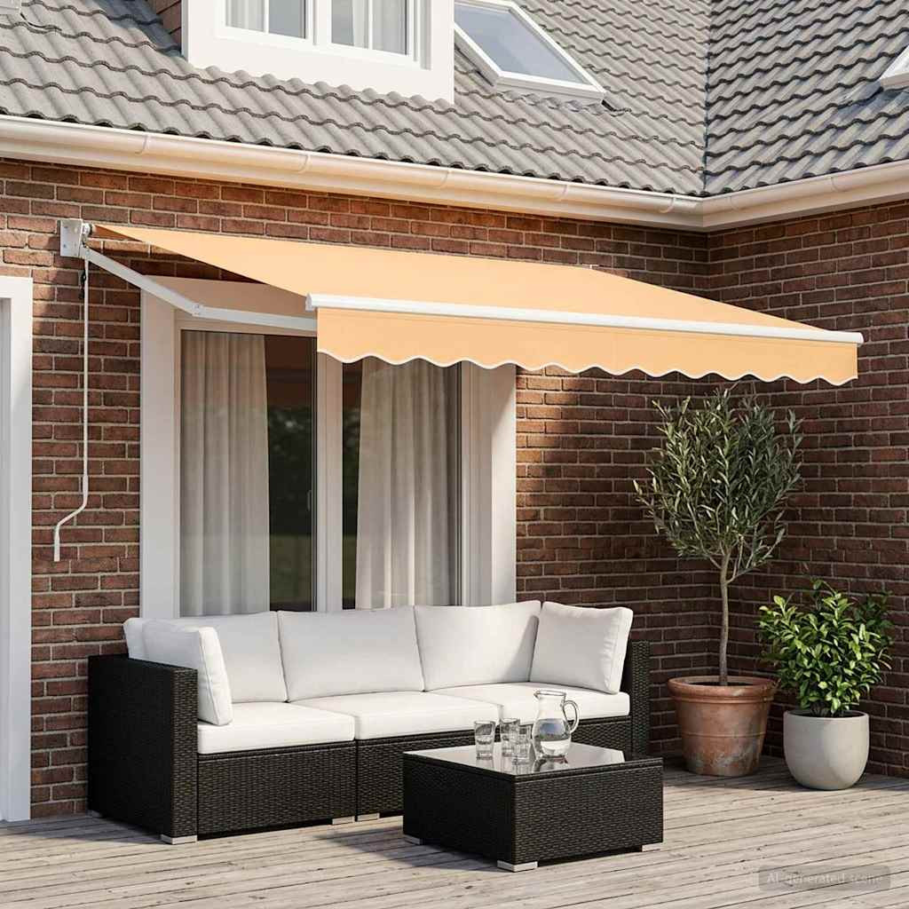 vidaXL Ausziehbare Markise Sand 3 x 2,5 m Polyester und Metall