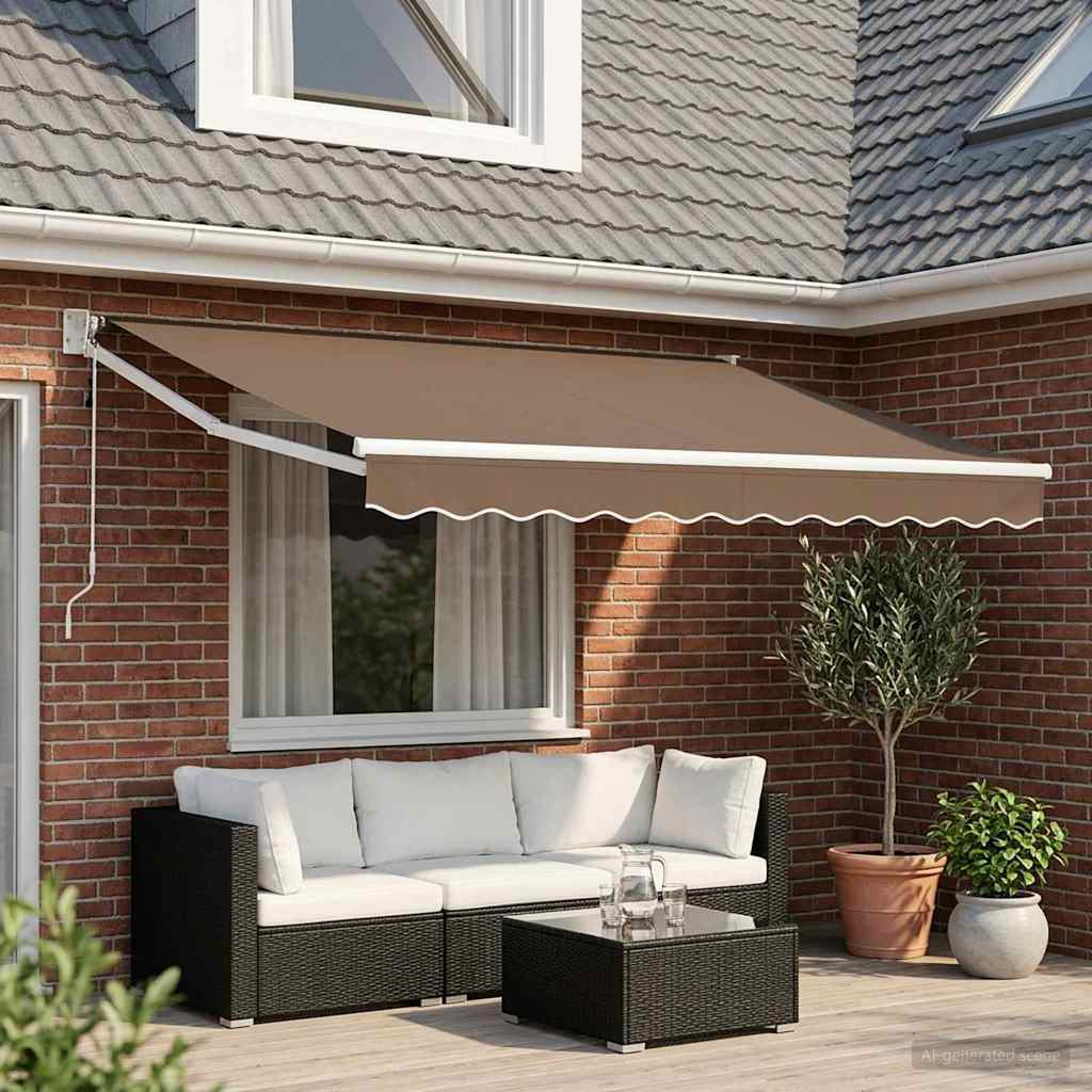vidaXL Ausziehbare Markise Taupe 3 x 2 m Polyester und Metall
