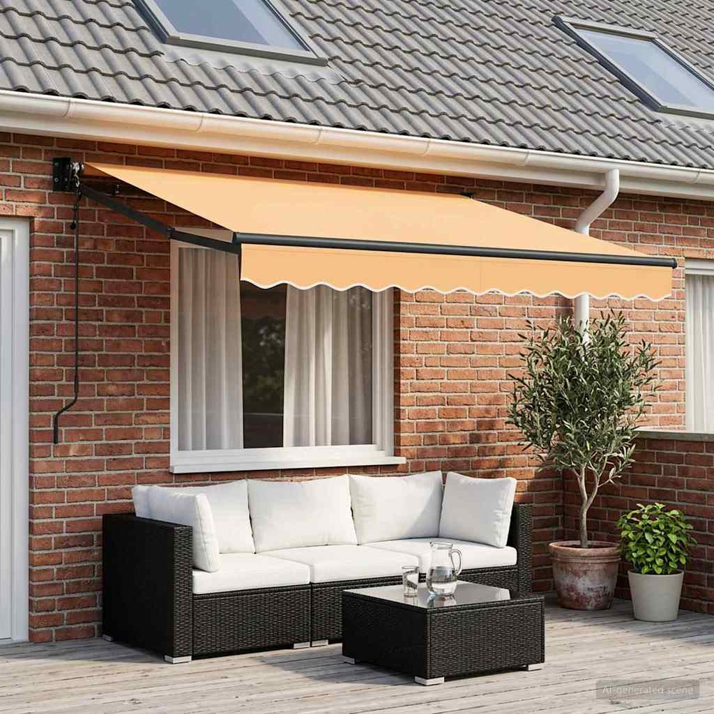 vidaXL Ausziehbare Markise Sand 3 x 2,5 m Polyester und Metall