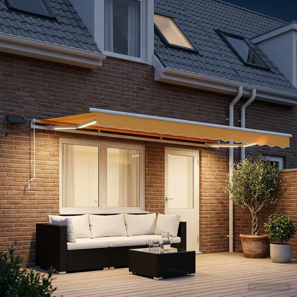 vidaXL Ausziehbare Markise Sand 500 x 300 cm Stoff und Aluminium