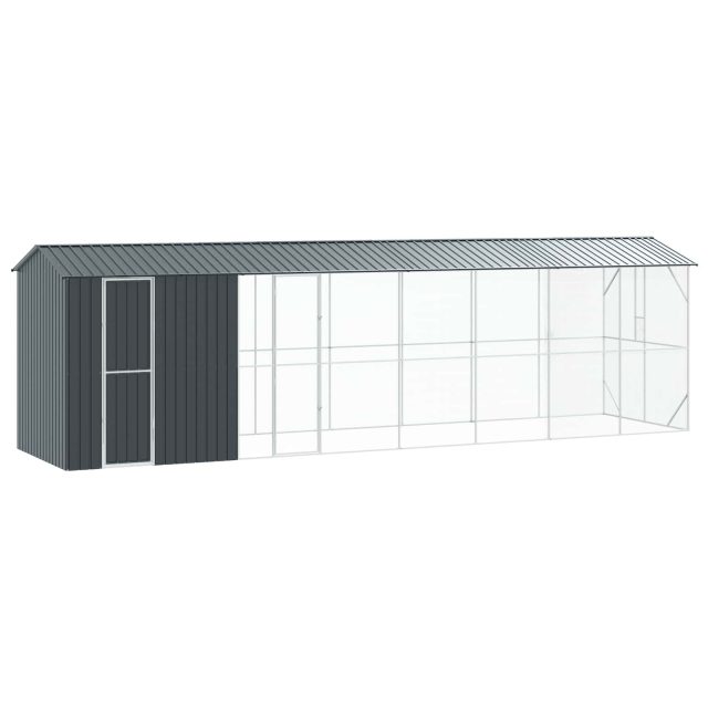 vidaXL Vogelkäfig Anthrazit 860 x 208 x 247 cm Verzinkter Stahl