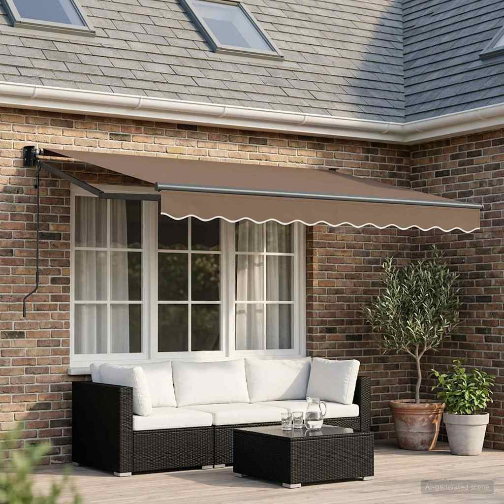 vidaXL Ausziehbare Markise Taupe 3 x 2 m Polyester und Metall