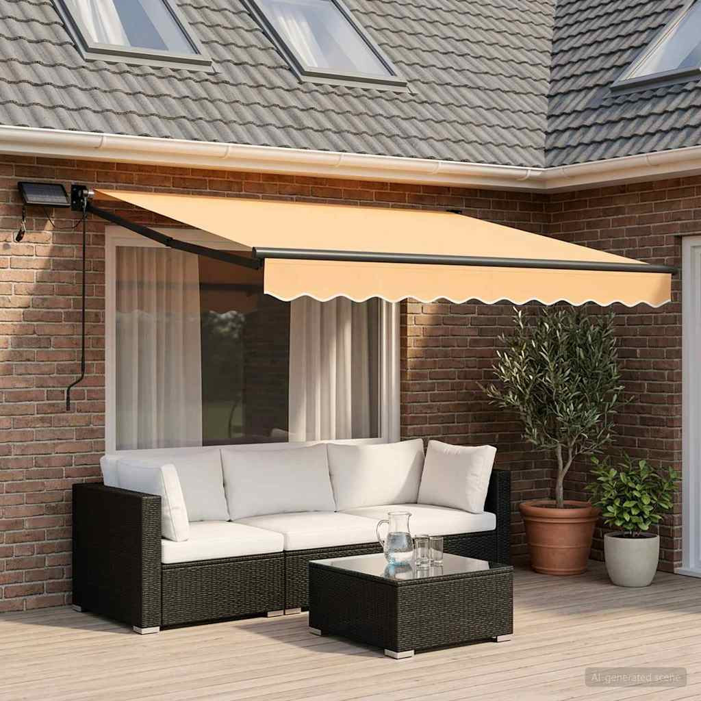 vidaXL Manuelle Gelenkarmmarkise mit LEDs Sand