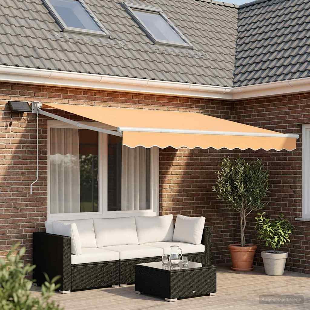 vidaXL Manuelle Gelenkarmmarkise mit LEDs Sand